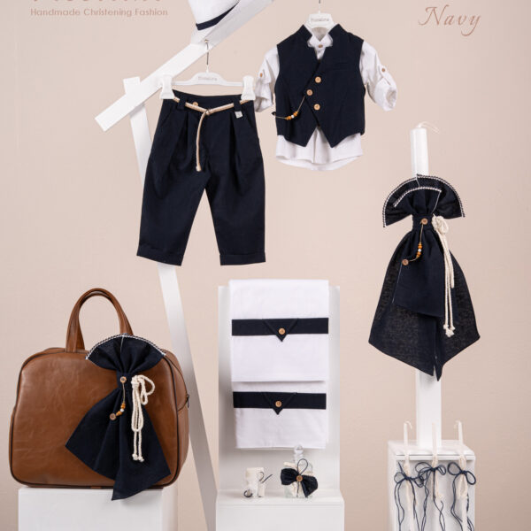 Πακέτο βάπτισης για αγόρι Piccolino Enrique navy