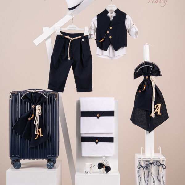 Πακέτο βάπτισης για αγόρι Piccolino Enrique navy