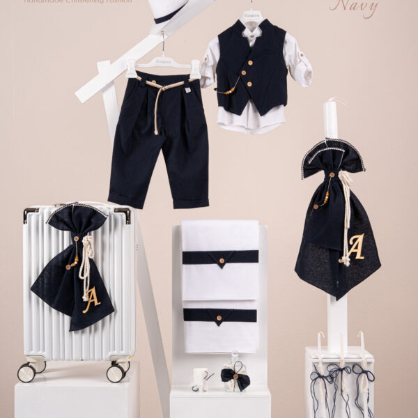 Πακέτο βάπτισης για αγόρι Piccolino Enrique navy