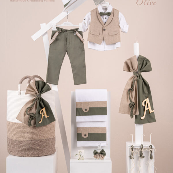 Πακέτο βάπτισης για αγόρι Piccolino Nico olive