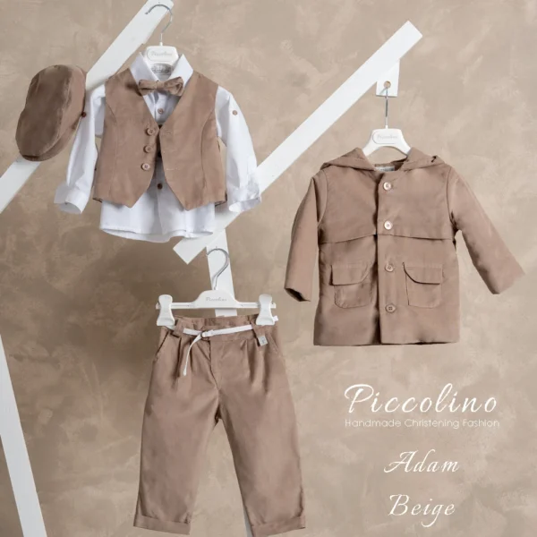 Βαπτιστικό κοστούμι χειμερινό Piccolino ADAM σε χρώμα BEIGE.