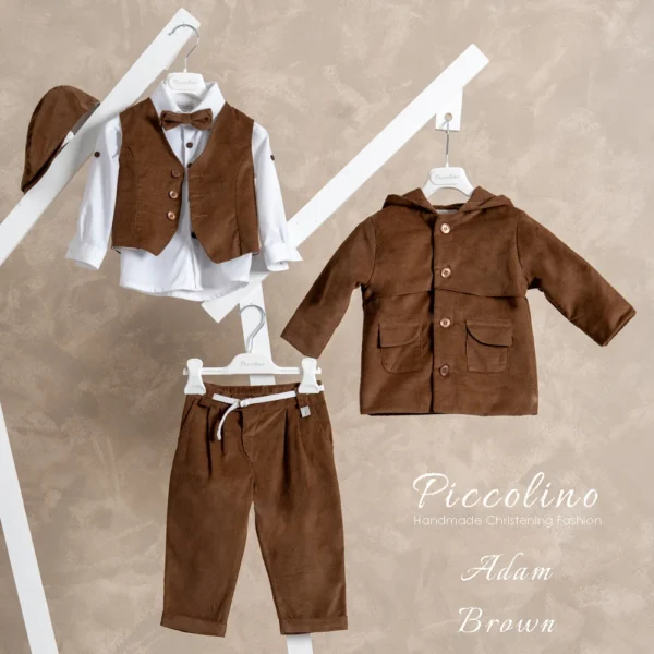 Βαπτιστικό κοστούμι χειμερινό Piccolino ADAM σε χρώμα BROWN.