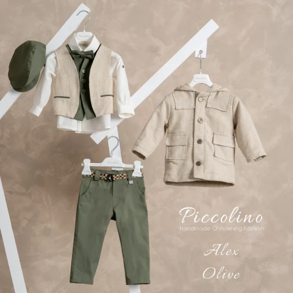 Βαπτιστικό κοστούμι χειμερινό Piccolino ALEX σε χρώμα OLIVE.
