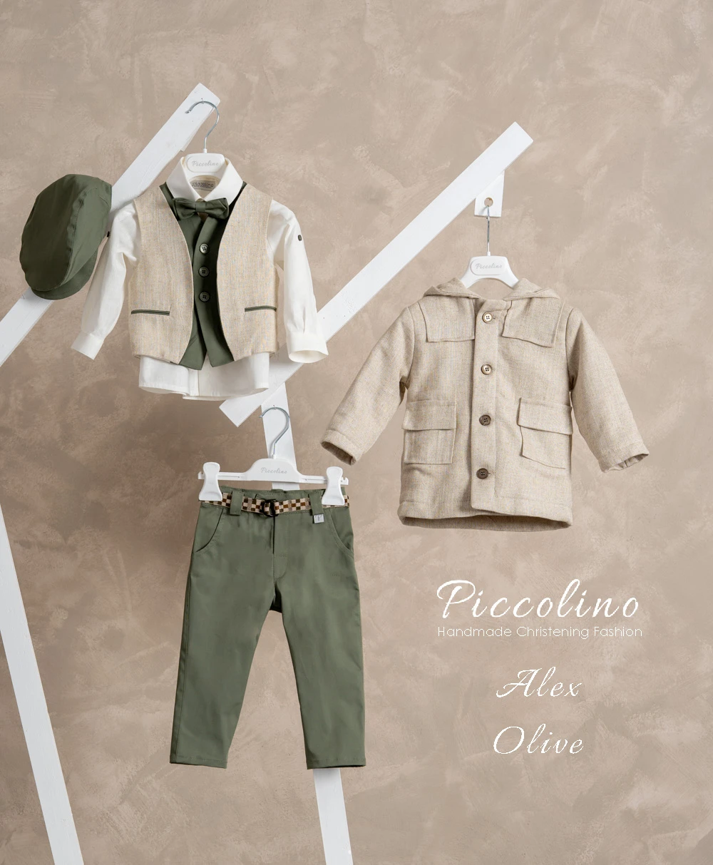 Βαπτιστικό κοστούμι χειμερινό Piccolino ALEX σε χρώμα OLIVE.
