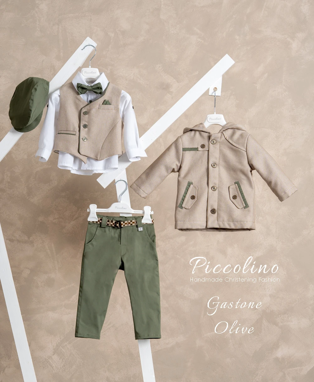 Χειμερινό πακέτο βάπτισης για αγόρι Piccolino PKT-GASTONE-OLIVE-VALITSA - Image 2