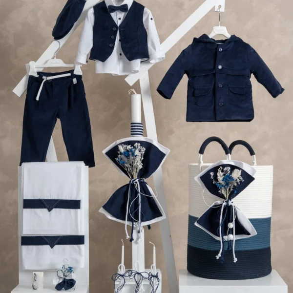 Χειμερινό πακέτο βάπτισης για αγόρι Piccolino PKT-ADAM-BLUE-KALATHI