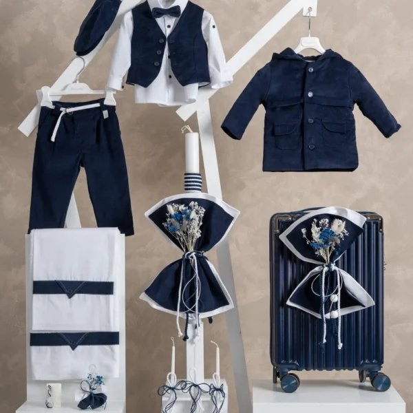 Χειμερινό πακέτο βάπτισης για αγόρι Piccolino PKT-ADAM-BLUE-VALITSA