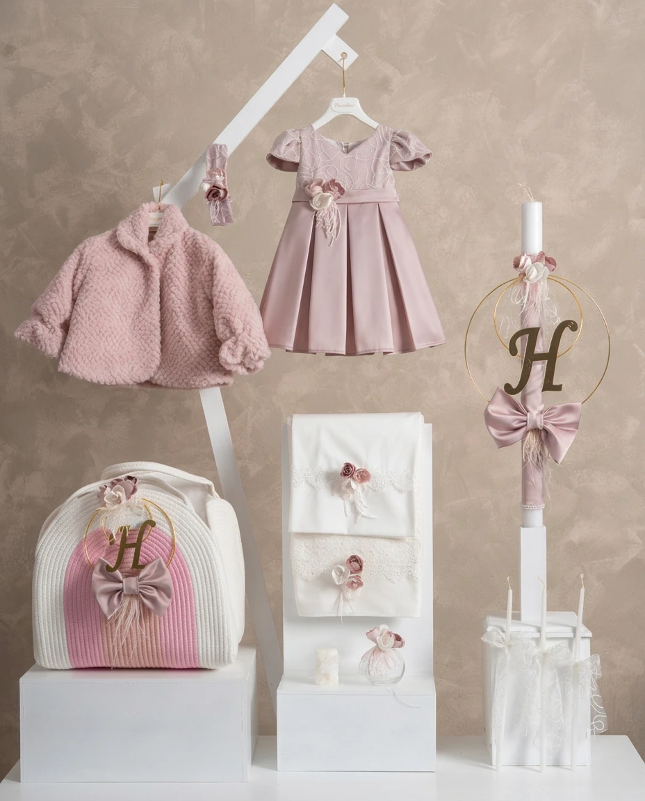 Πακέτο βάπτισης για κορίτσι Piccolino PKT-CARLA-PINK-FURPINK-BAGPINK