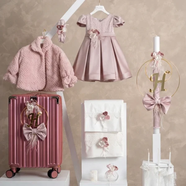 Πακέτο βάπτισης για κορίτσι Piccolino PKT-CARLA-PINK-FURPINK-VALITSA