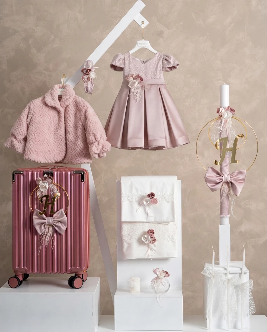 Πακέτο βάπτισης για κορίτσι Piccolino PKT-CARLA-PINK-FURPINK-VALITSA