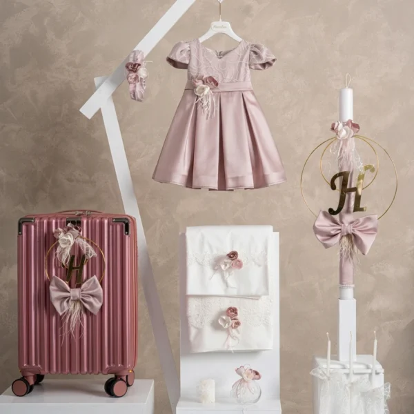 Πακέτο βάπτισης για κορίτσι Piccolino PKT-CARLA-PINK-VALITSA