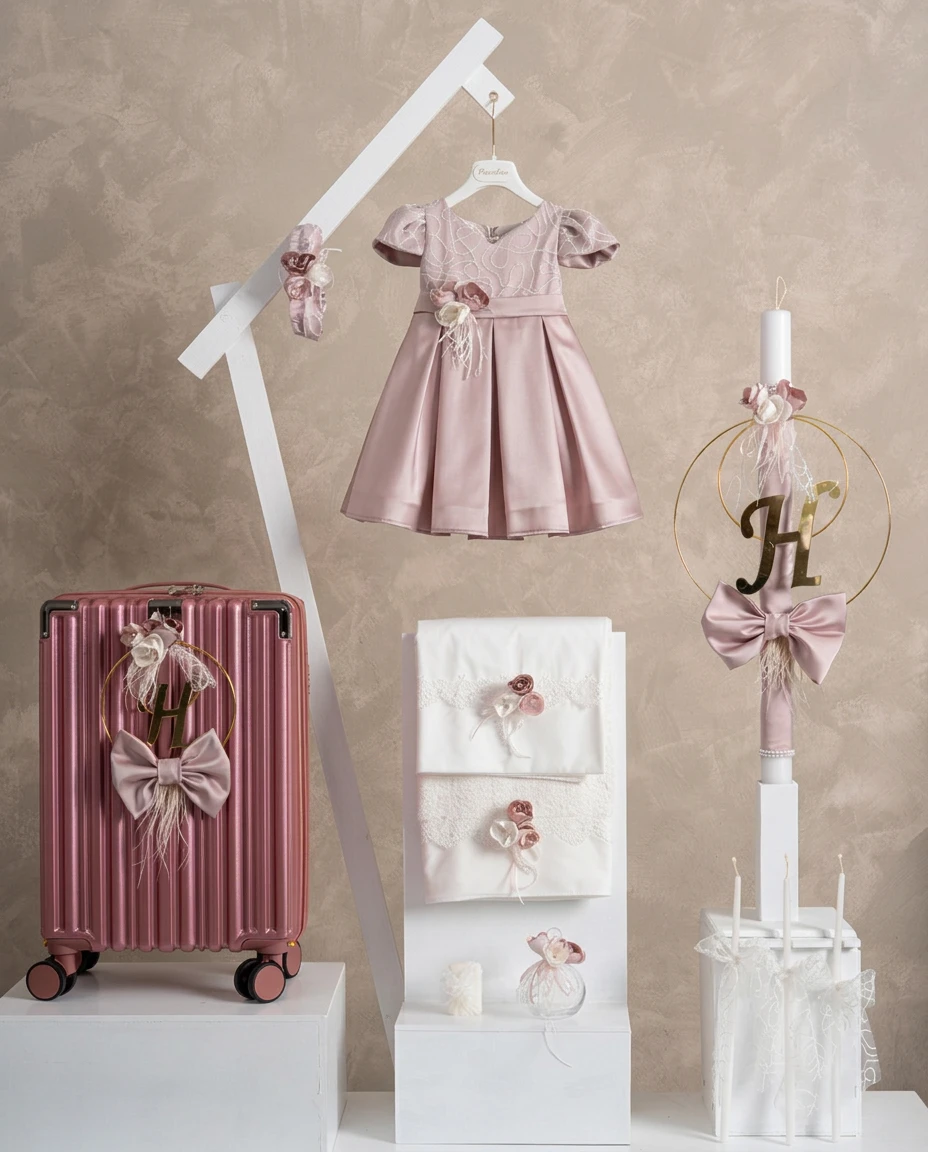 Πακέτο βάπτισης για κορίτσι Piccolino PKT-CARLA-PINK-VALITSA