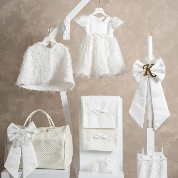 Πακέτο βάπτισης για κορίτσι Piccolino PKT-LUCIA-IVORY-K26-TSANTA