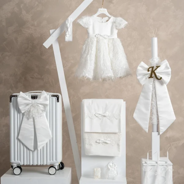 Πακέτο βάπτισης για κορίτσι Piccolino PKT-LUCIA-IVORY-VALITSA