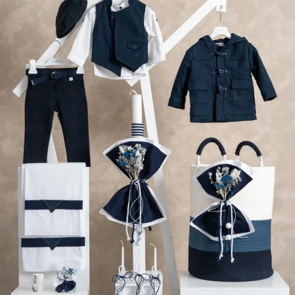 Χειμερινό πακέτο βάπτισης για αγόρι Piccolino PKT-MARTINO-BLUE-KALATHI