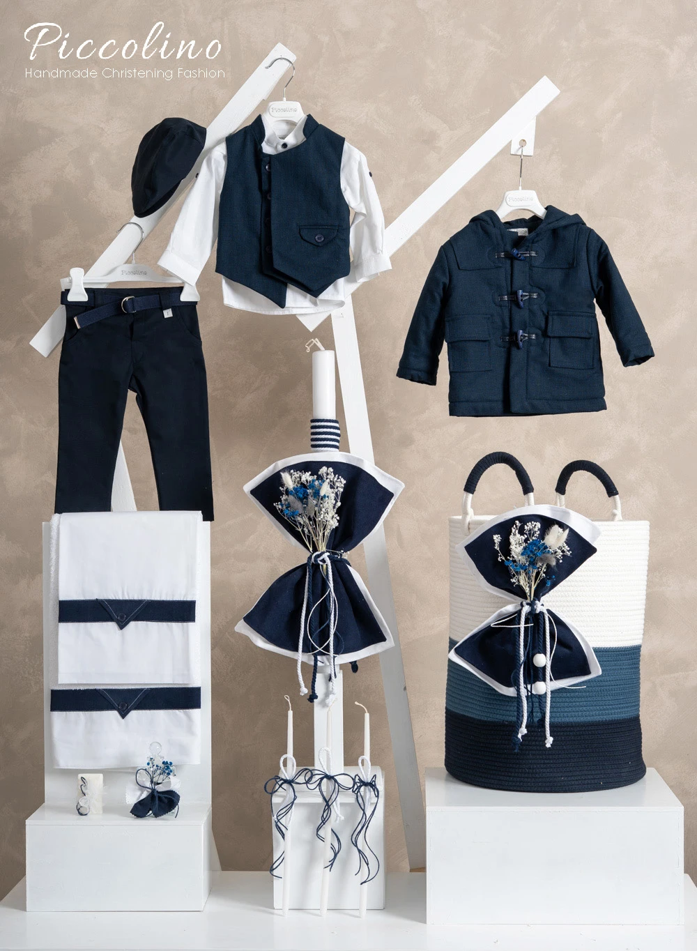 Χειμερινό πακέτο βάπτισης για αγόρι Piccolino PKT-MARTINO-BLUE-KALATHI