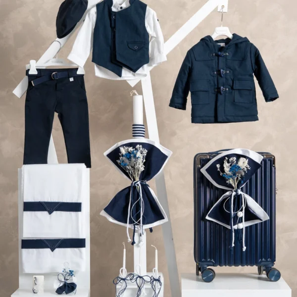 Χειμερινό πακέτο βάπτισης για αγόρι Piccolino PKT-MARTINO-BLUE-VALITSA