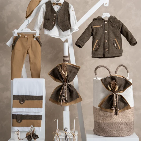 Χειμερινό πακέτο βάπτισης για αγόρι Piccolino PKT-MATHEW-CAMEL-KALATHI